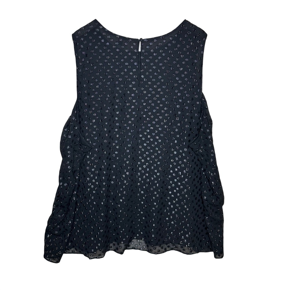 Torrid Eyelet Textured Polka Dot Sleeveless V-neck Blouse size 6X Black